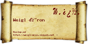 Weigl Áron névjegykártya