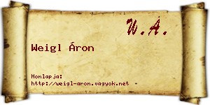 Weigl Áron névjegykártya